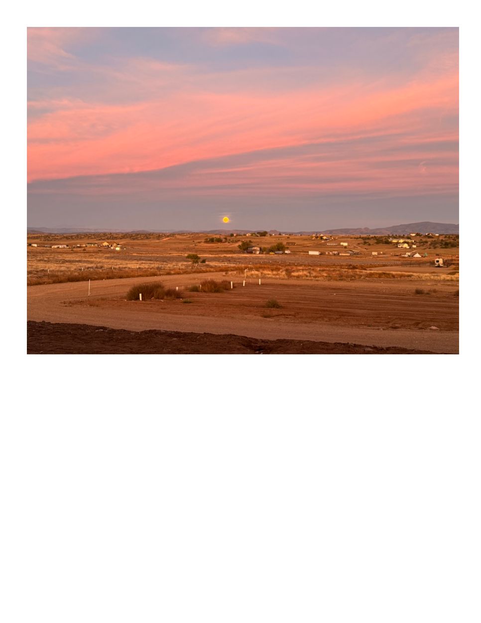 Pink and orange Arizona sunset at the ranch