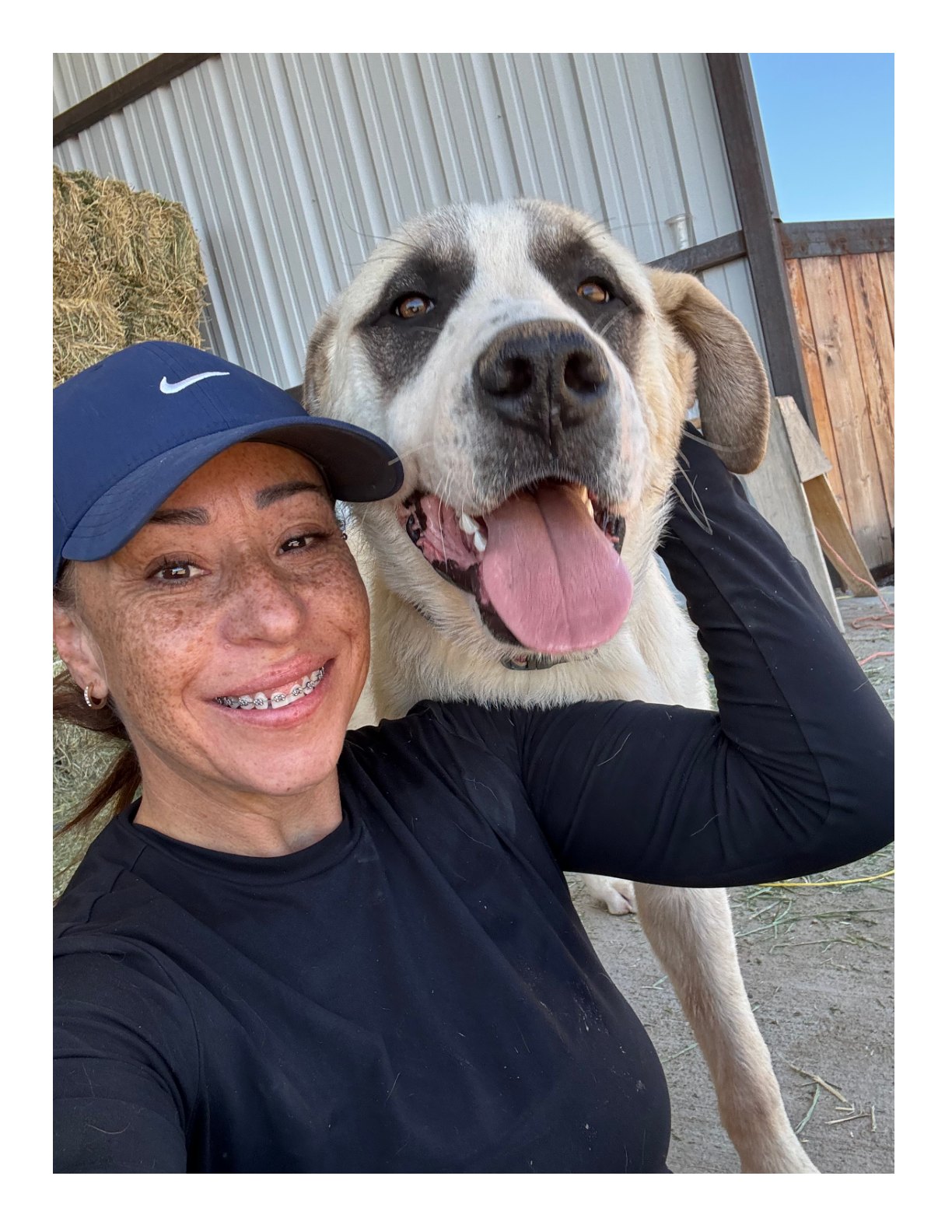 A happy moment with a ranch dog